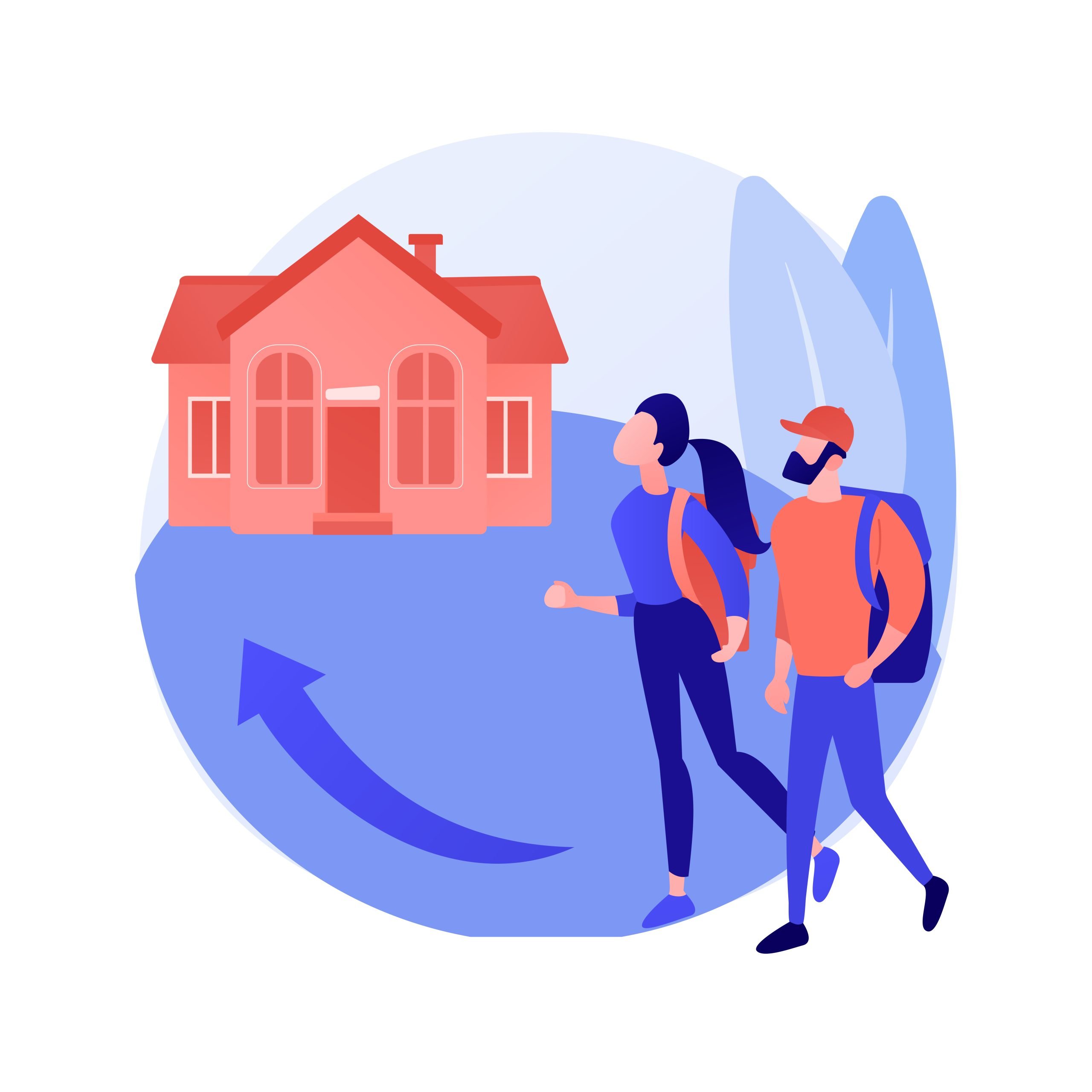 illustration of a couple looking for a short term rental