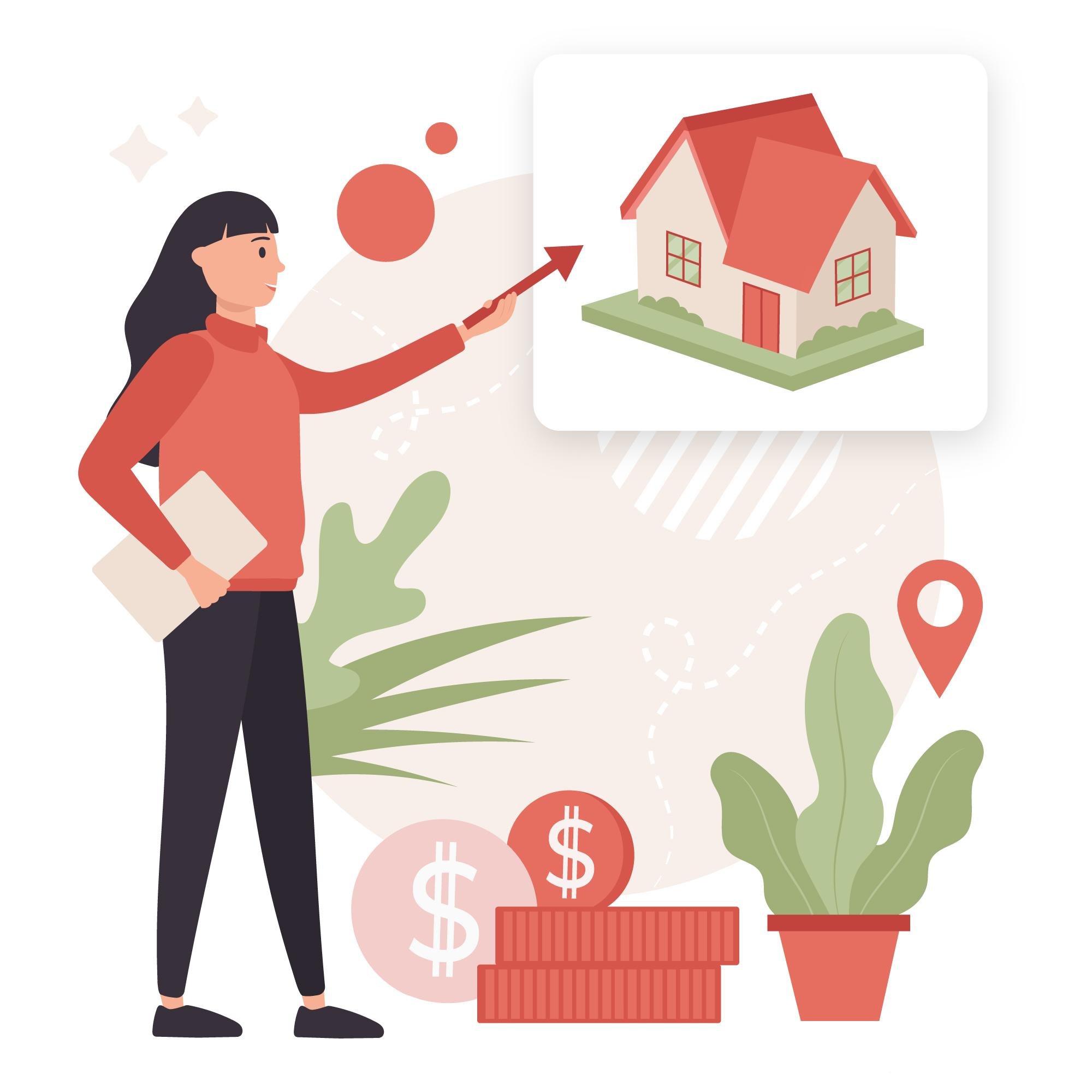 an illustration of a property manager in Los Angeles comparing long term or short term rentals
