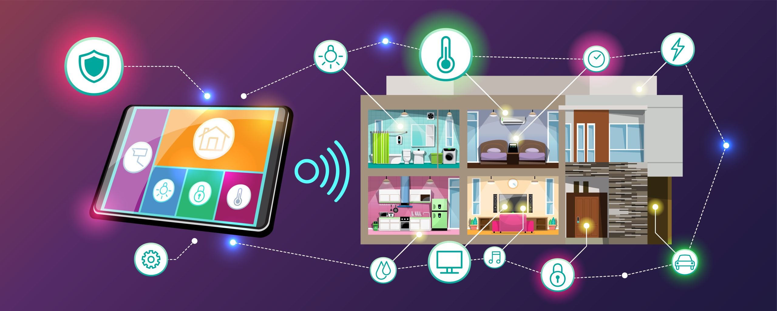Internet of things (IoT) smart connection and control device in network of industry and resident anywhere, anytime, anybody and any business with internet. It technology for futuristic of the world